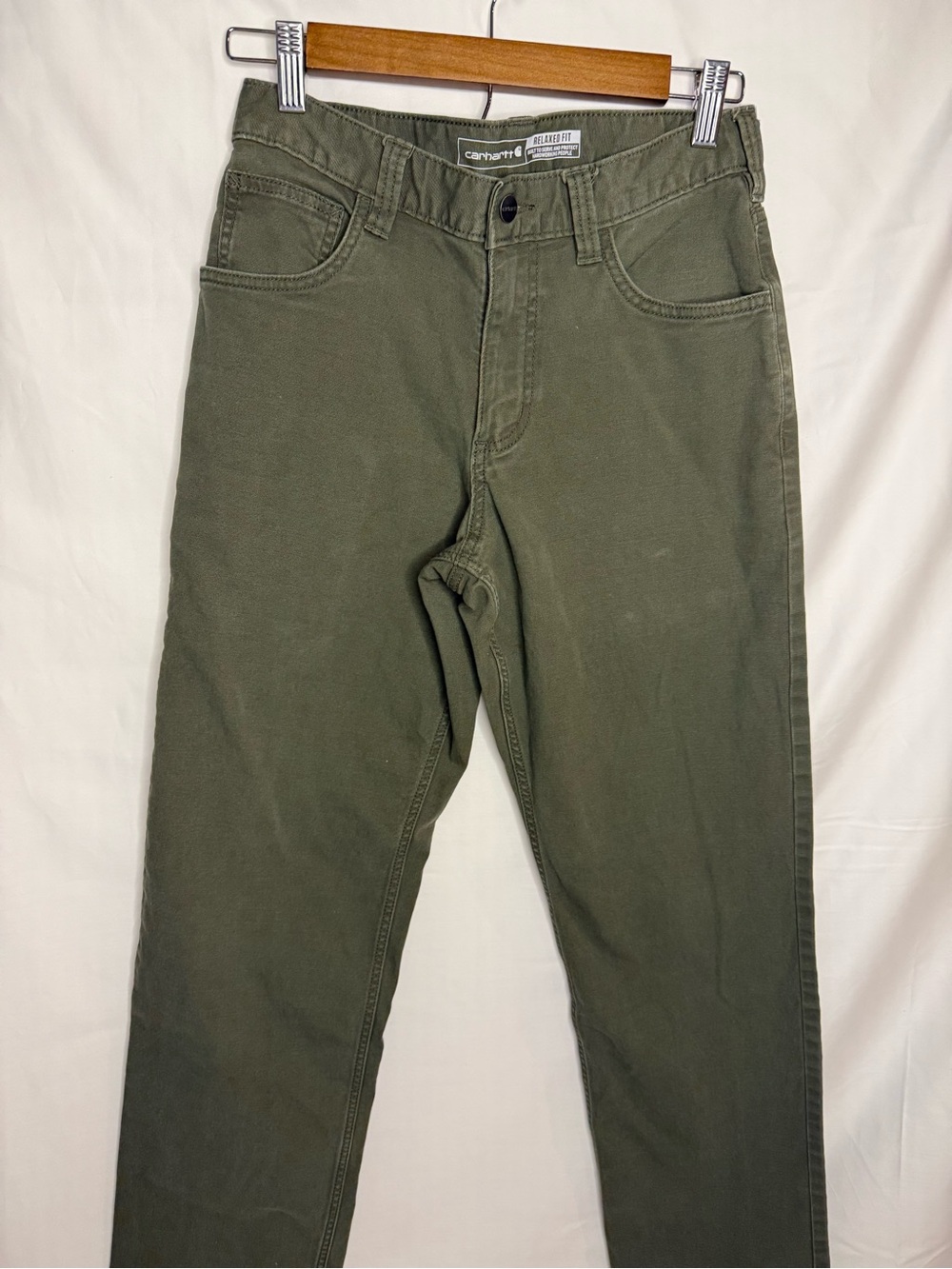 Men’s Carhartt Rugged Flex Olive Green Straight Leg Pants